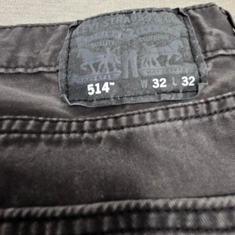 Levis 514 Straight Fit Jeans Mens 32x32 Charcoal Gray Dark Wash Denim‎ Pants
